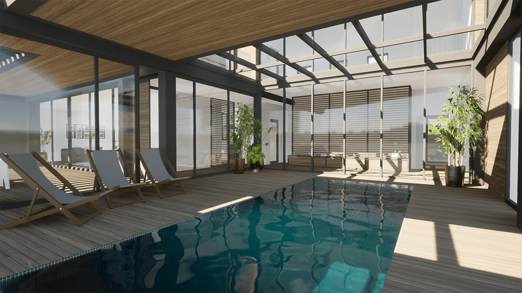 Ocube architecture maison piscine intérieur
