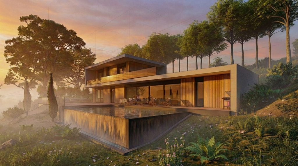 architecte lyon maison luxe beton banche