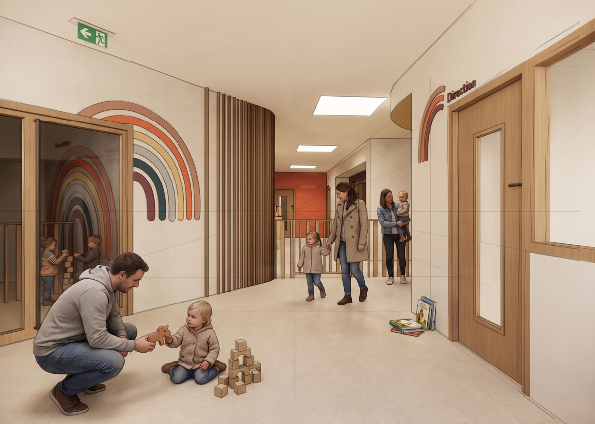 Hall d'entrée de la crèche municipale à Fontaines sur Saone