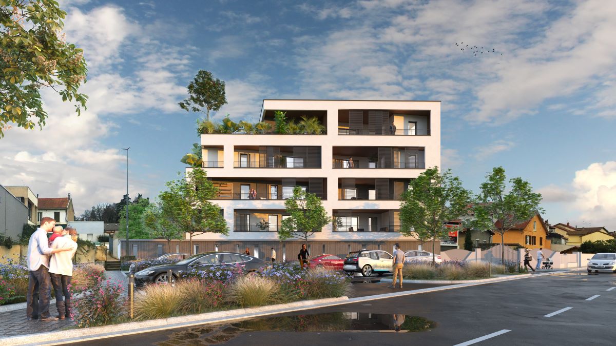 Vue face de l'immeuble Les terrasses de Léon à Pont de Cheruy